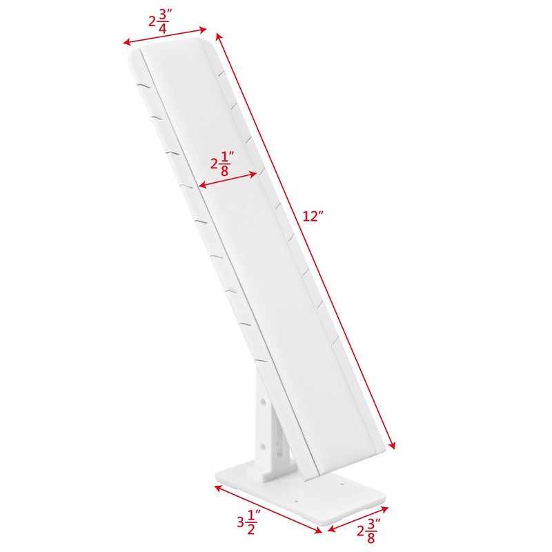 MOOCA 2 Pcs Set Multiple Pendant Necklace Display, Chain Display Stand, with Adjustable Stand for 9 necklaces, White Leatherette, 2.75 W x3.5 D x 12 H in - Image 2